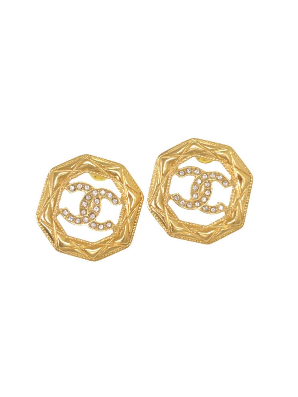 Chanel Cc Logo Earrings Gold-Tone Metal #346820C91B